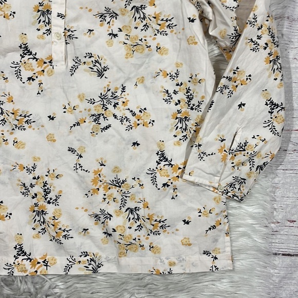 J. Crew Puff Sleeve Budding Floral Yellow Blouse - Picture 8 of 10